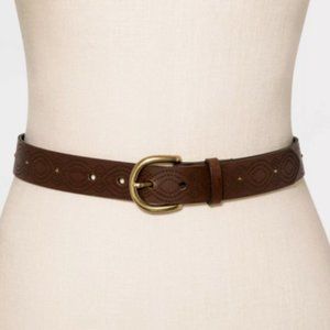 Universal Thread Womens Belt Brown Leather Studded